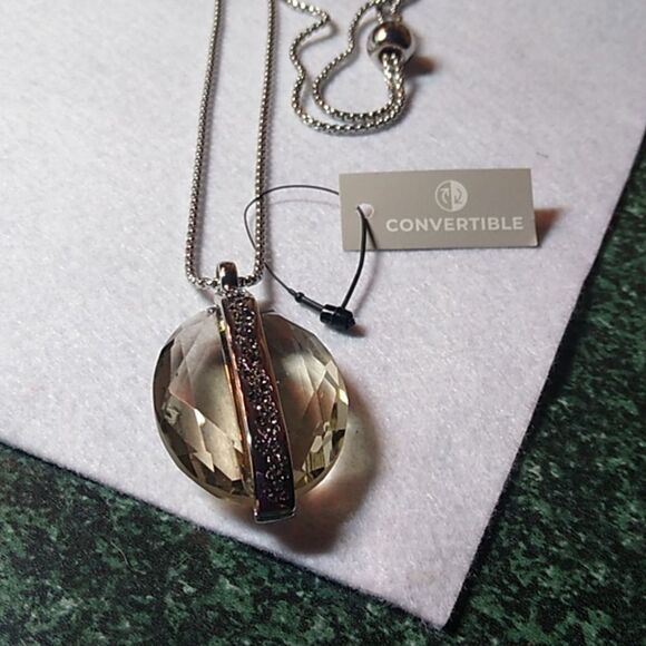 NWT Faucet Clear LG Crystal Silver Tone Metal Convertible Length Grandmacore - Picture 5 of 8